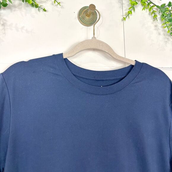 Alo Yoga T-Shirt Mens Medium Navy Blue Conquer Reform Crew Neck Short Sleeve - Picture 8 of 12